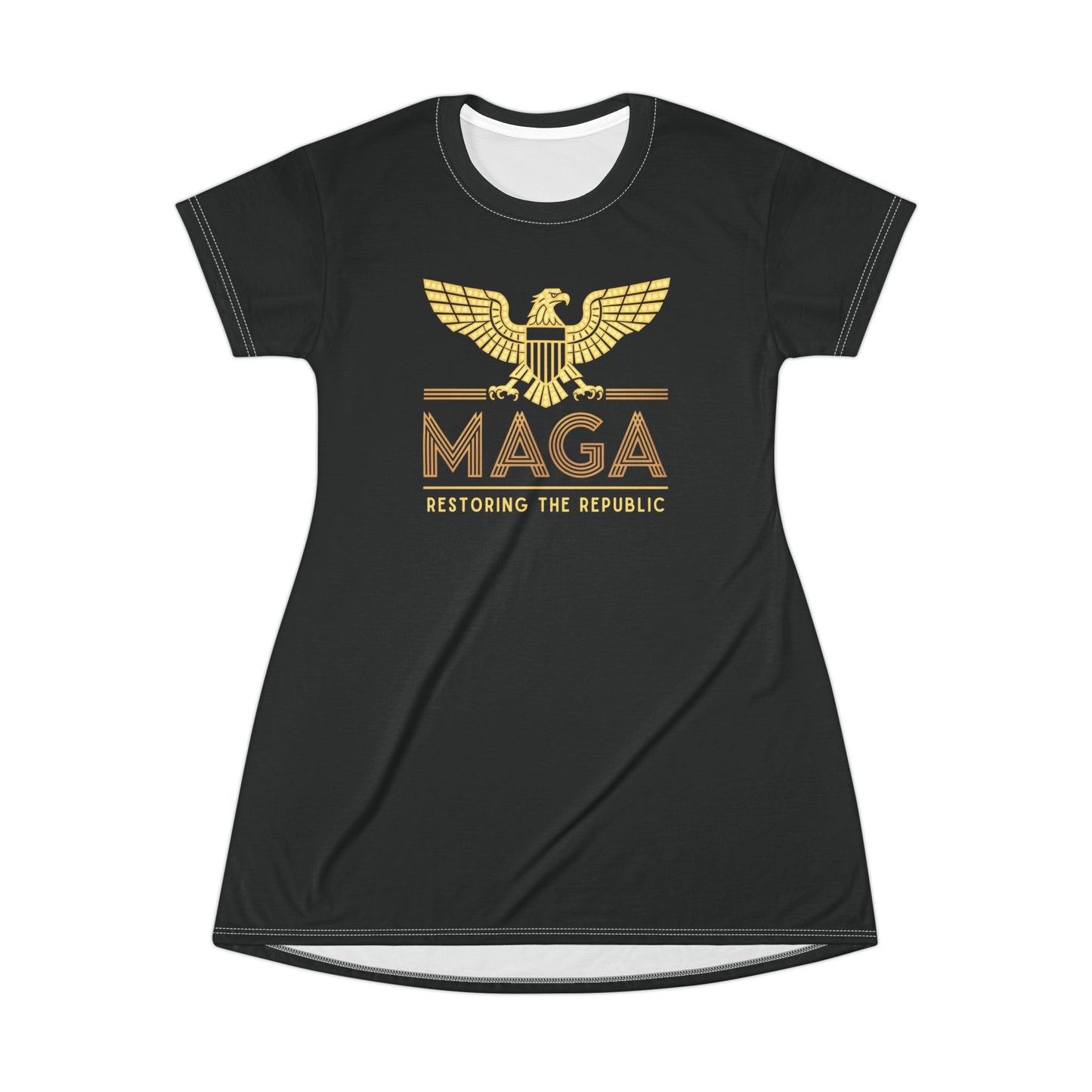 "MAGA - Restoring the Republic", T-Shirt Dress (Void Black)