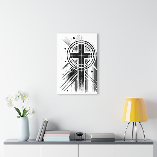 "Abstract High Cross" Acrylic Wall Prints (French Cleat Hanging) (Linen White)