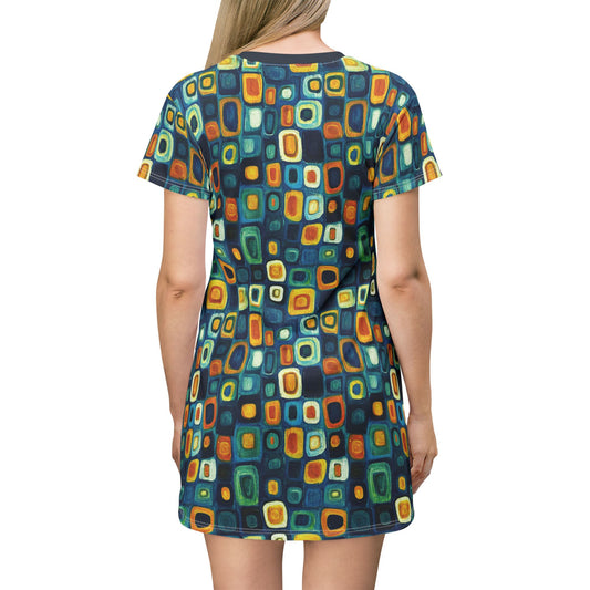 "Soul Mosaic", T-Shirt Dress (Birlinn Blue Collar)