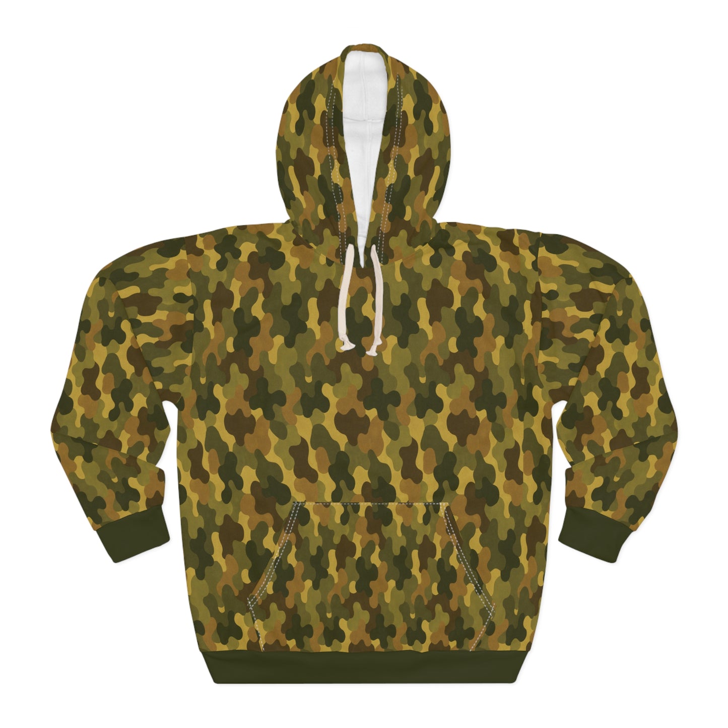 "SASR inspired Day-Ops Camouflage" Style 02, Unisex Wearable Art Pullover Hoodie (SASR Green Cuffs & Waist)