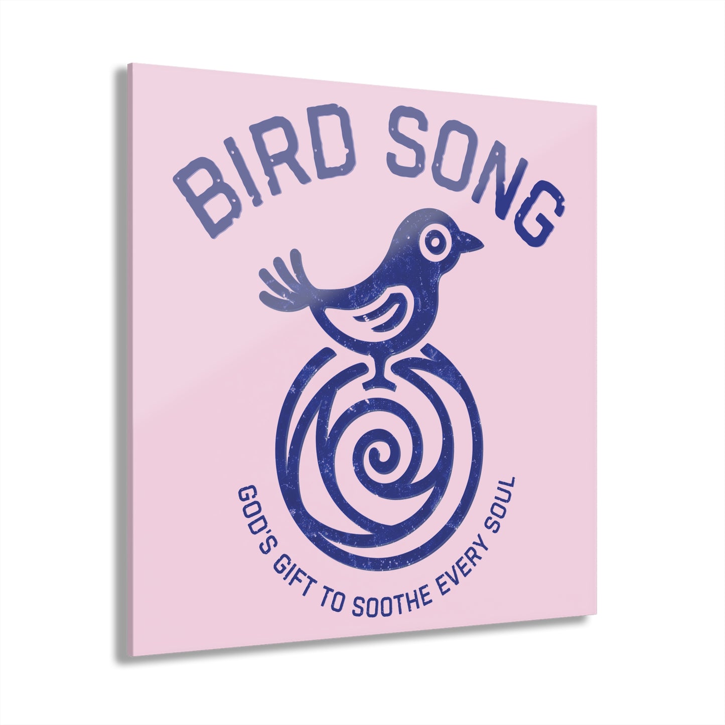 "Bird Song", Christian Acrylic Wall Prints (French Cleat Hanging) (Lace Pink)