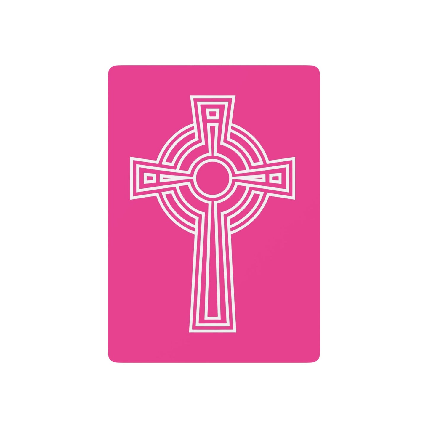 "A Simple High Cross", Christian Playing Cards (Knockout Pink)