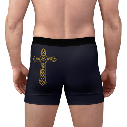 "Clan na Gael - Irish American", Men's Boxer Briefs (Black Rock Blue)