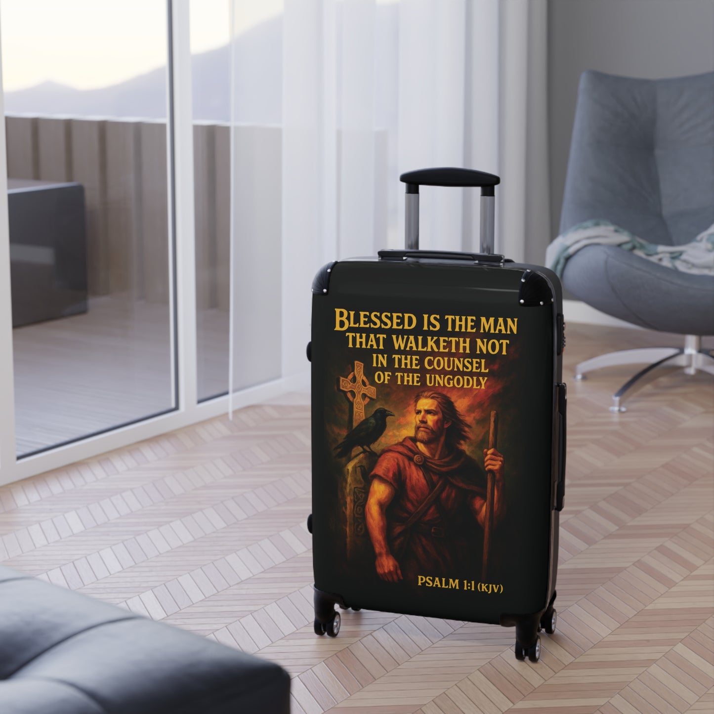 "Psalm 1:1 (KJV), Suitcases (Void Black)
