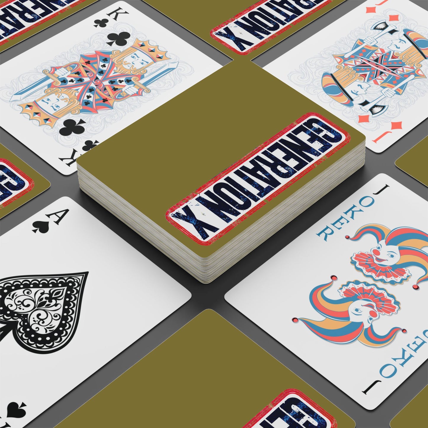 "Generation X", Retro Playing Cards (Camouflage Yellow)