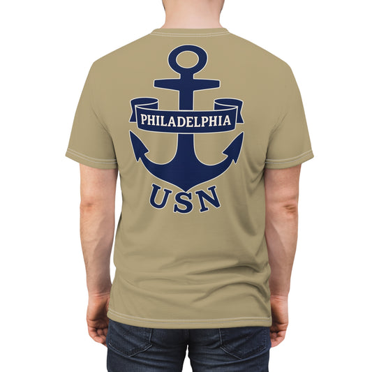 "USN Anchor", Unisex T-shirt (Service Khaki)