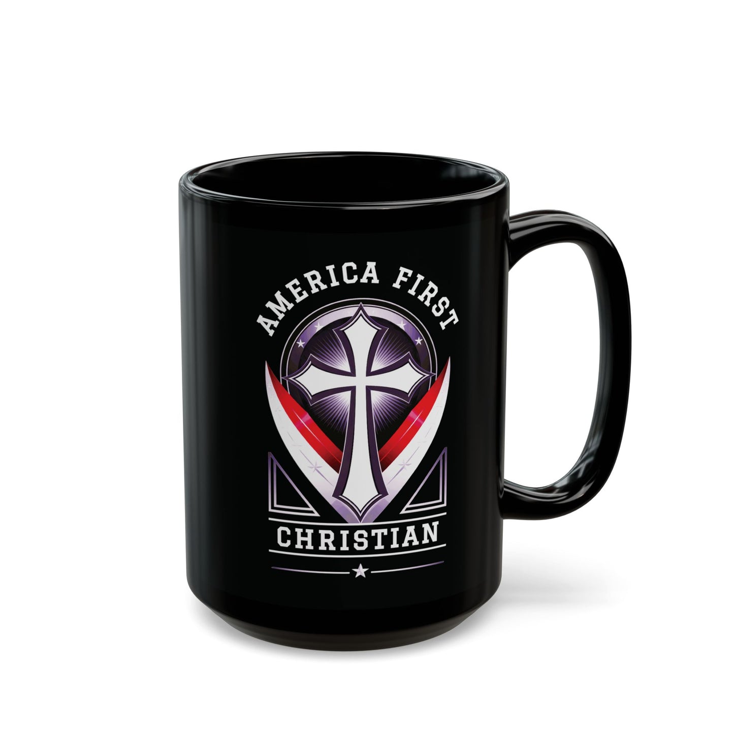 "America First Christian" #03, Black Mug (11oz & 15oz)