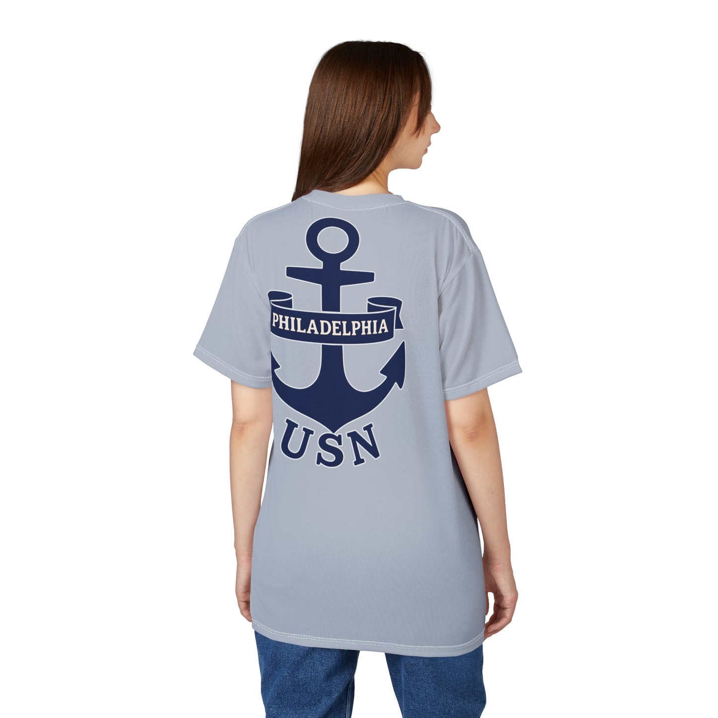 "USN Anchor", Unisex T-shirt (Bulkhead Grey)