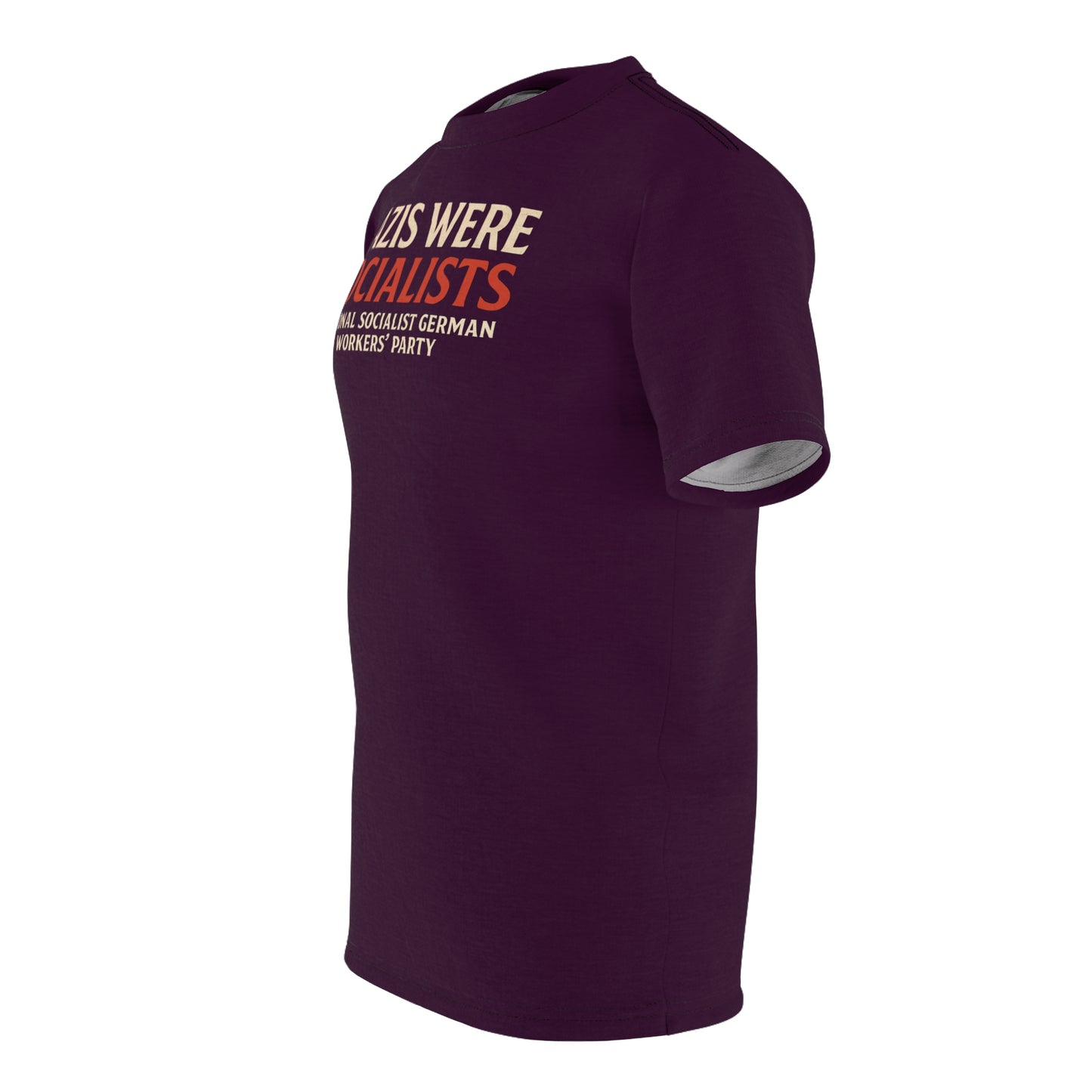 "Nazis were Socialists", Unisex T-shirt (Synallactida Purple)