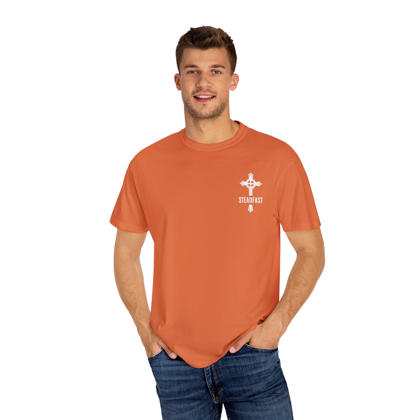 "Steadfast Cross in White", Unisex T-shirt