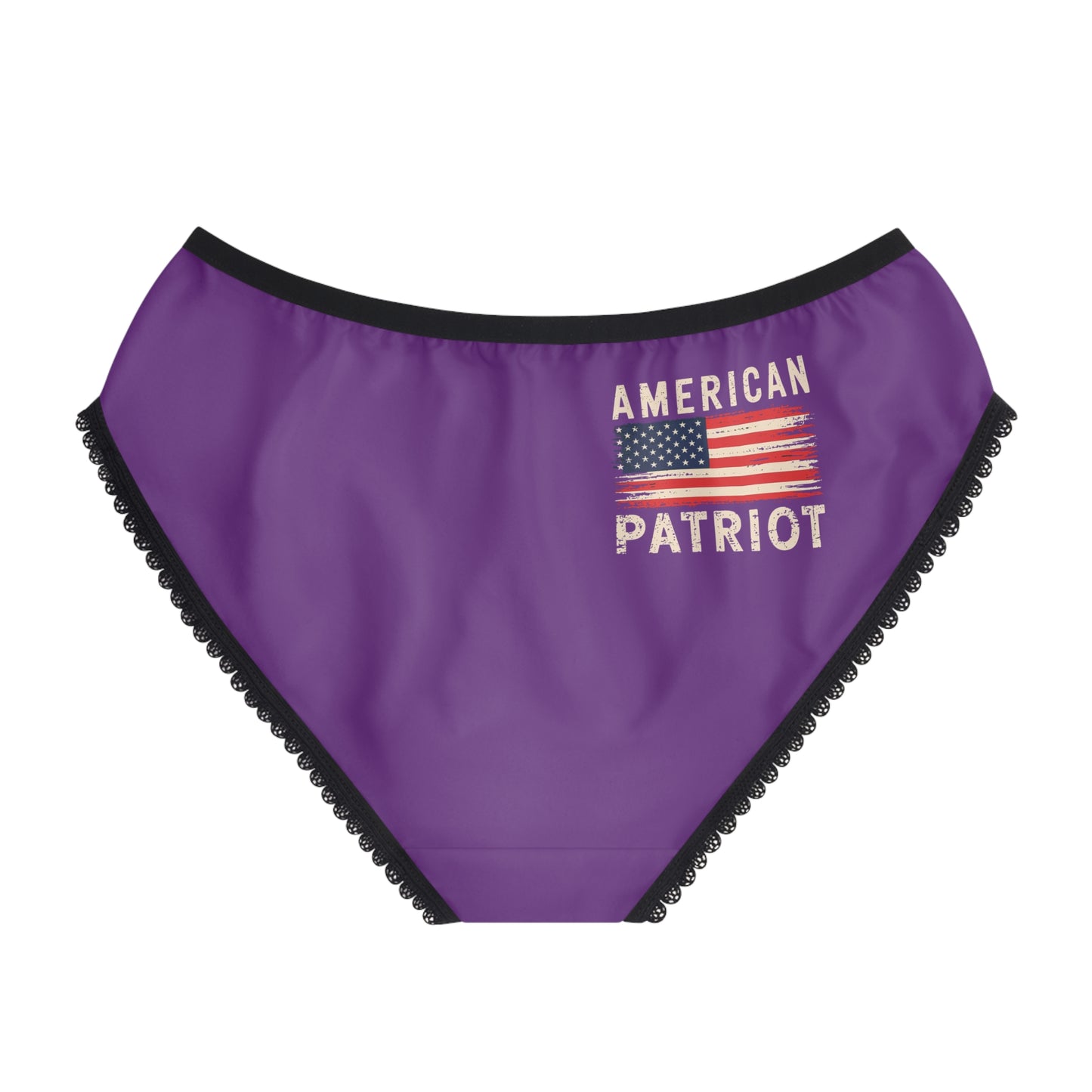 "American Patriot" with Flag #02, Women's Briefs (Vesper Violet)
