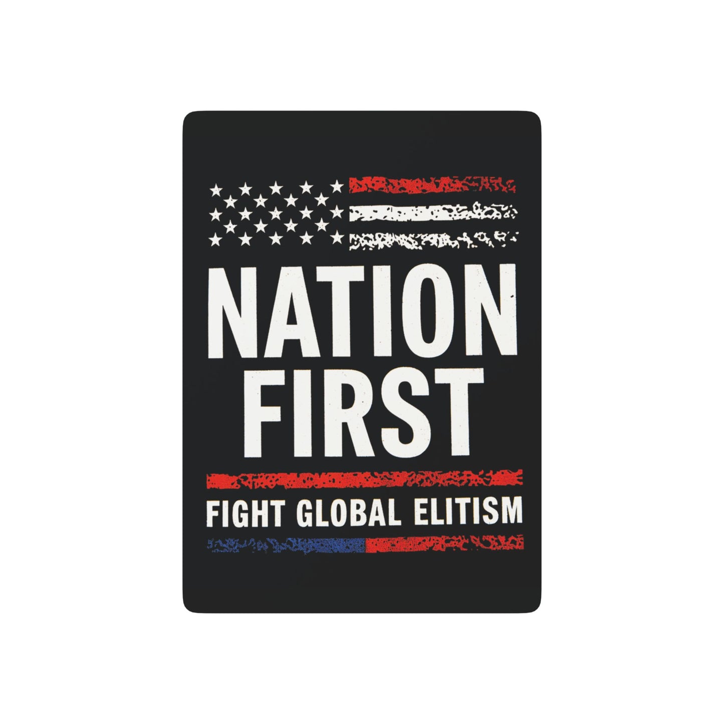"Nation First - Fight Global Elitism", Cultural Playing Cards (70's Black)