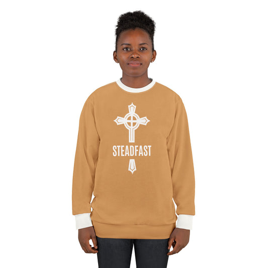 "Steadfast Cross", Unisex Sweatshirt (Camel Brown)