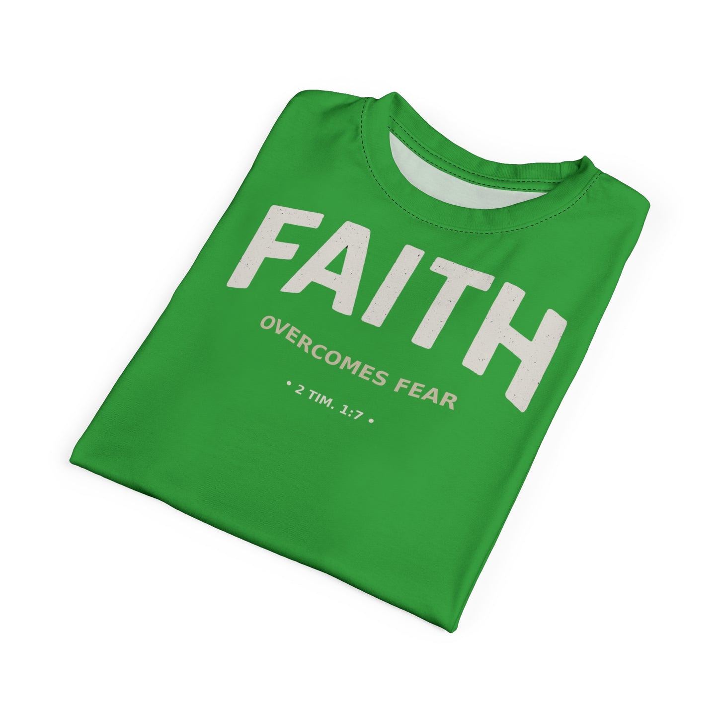"Faith Overcomes Fear", Unisex Tee (Lime Green)