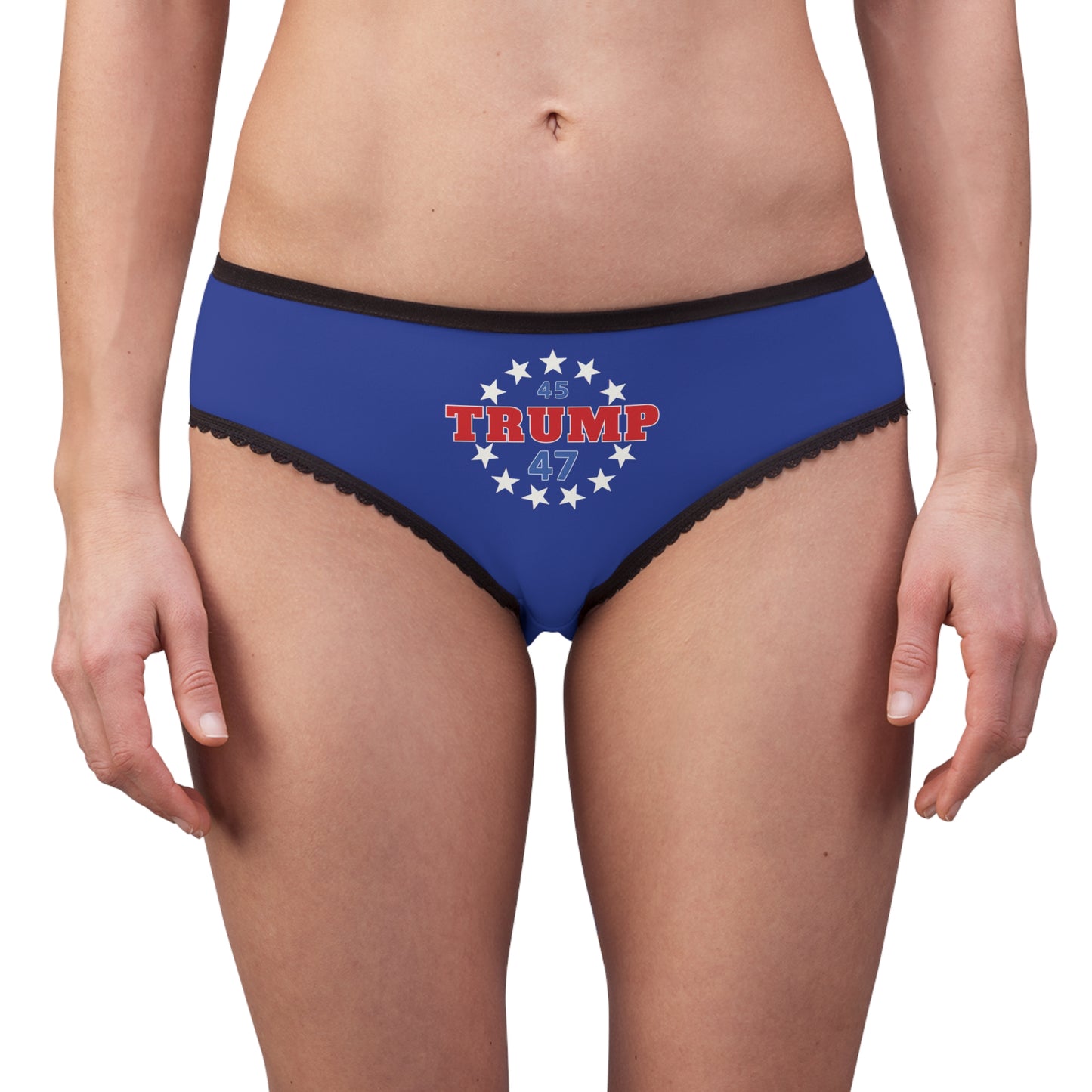 "Trump 45-47 Circle of Stars", Women's Briefs (Patriot Blue)