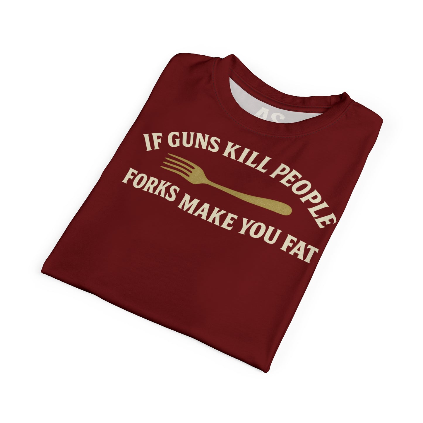 ''Forks Make You Fat", Unisex T-shirt (Spartan Red)