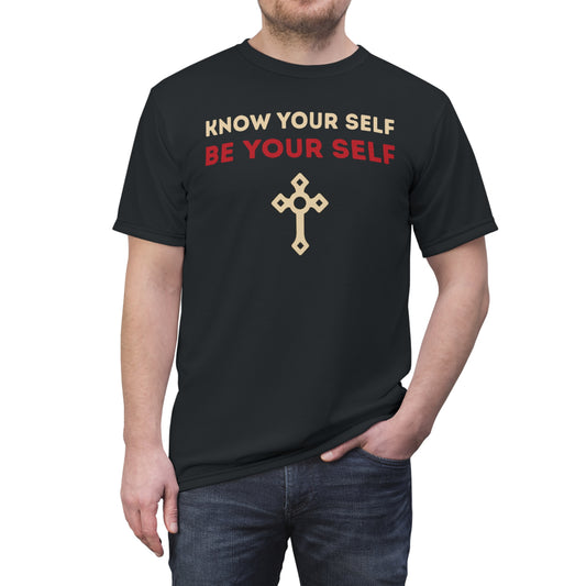 "Know Your Self", Unisex T-shirt (Blue Charcoal)