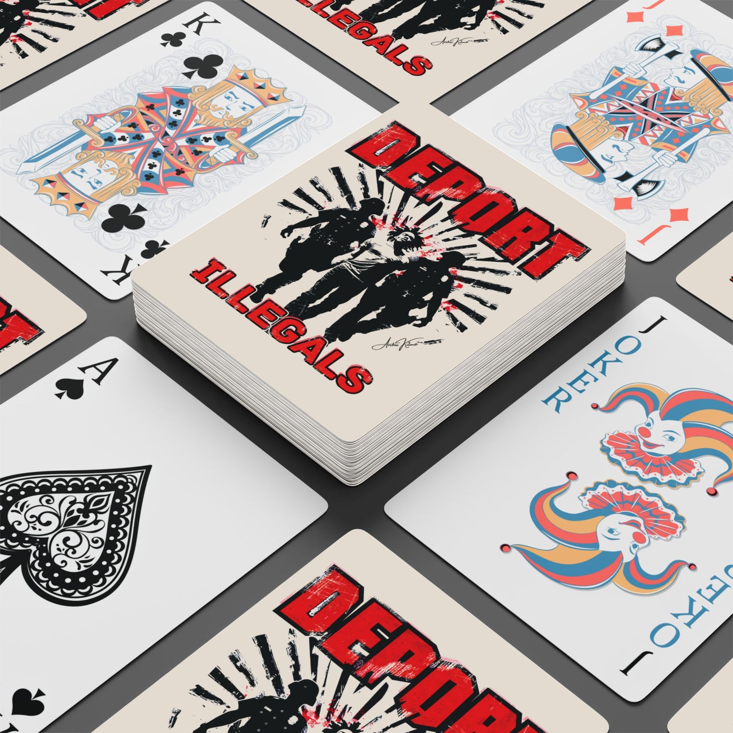 "Deport Illegals", Cultural Playing Cards (Cotton White)