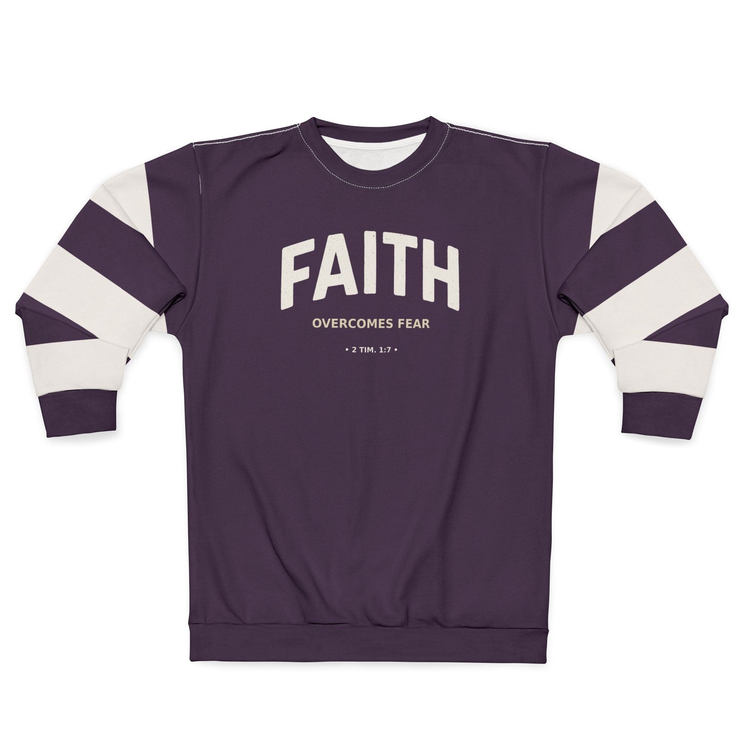"Faith Overcomes Fear", Unisex Sweatshirt (Purple Nights)