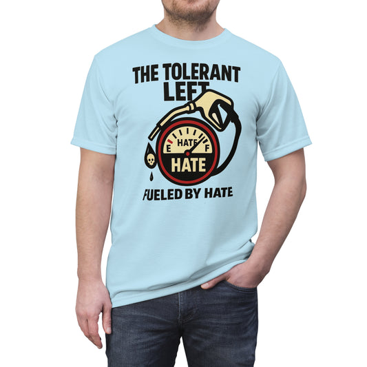 "The Tolerant Left", Unisex T-shirt (Pale Sky)