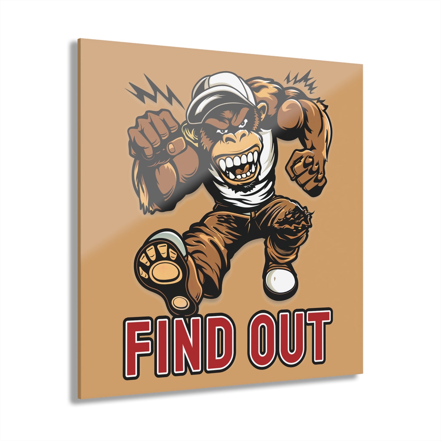 "Find Out", Acrylic Wall Prints (French Cleat Hanging) (Camel Brown)