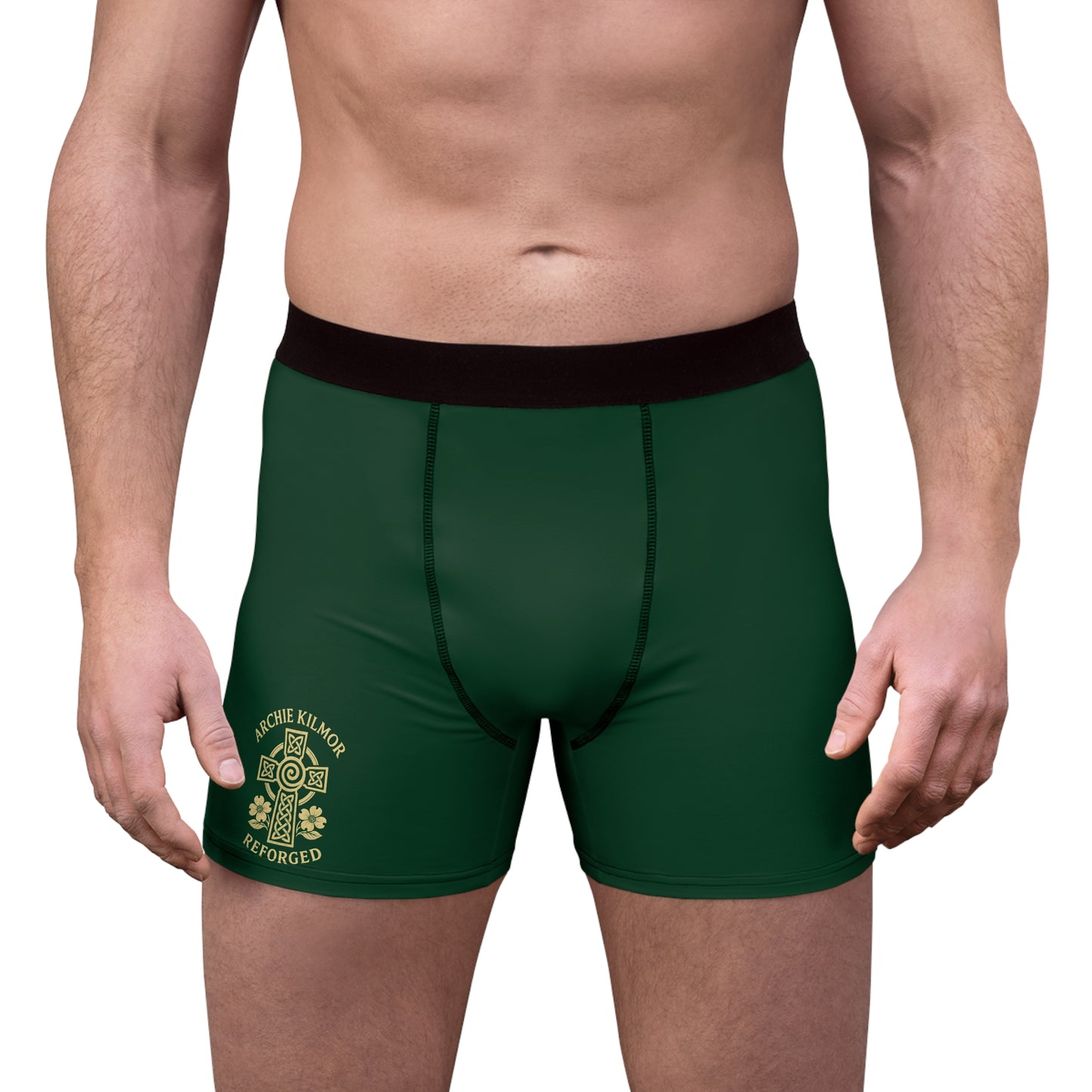 "Archie Kilmor Cross - Reforged" #01, Men's Boxer Briefs (Monsoon Green)
