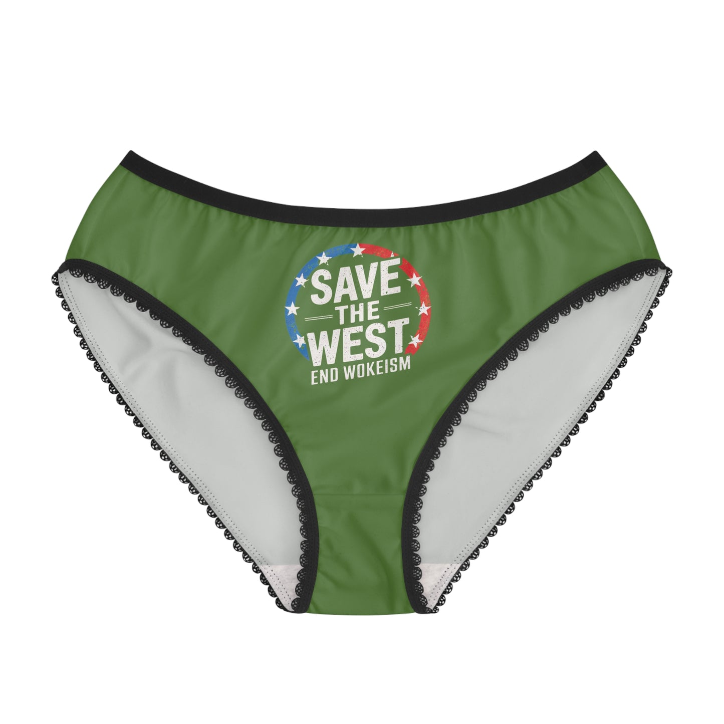"Save the West - End Wokeism", Women's Briefs (Avocado Green)