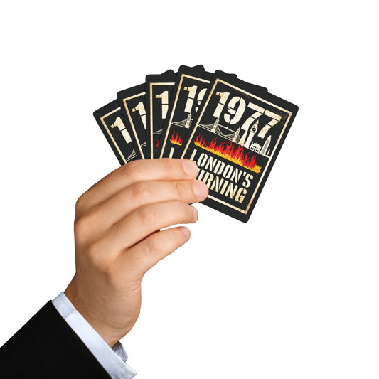 "1977 London's Burning" Cultural Playing Cards - Music (70's Black)