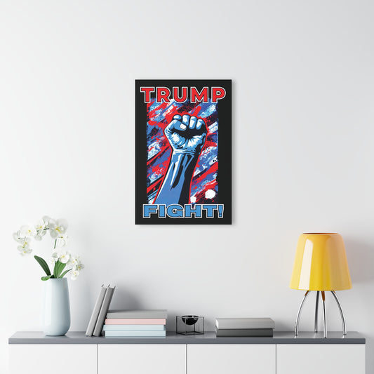 "TRUMP FIGHT!", Acrylic Wall Prints (French Cleat Hanging) (Void Black)