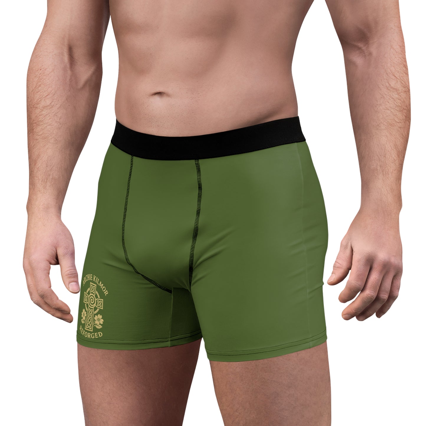 "Archie Kilmor Cross - Reforged" #01, Men's Boxer Briefs (Kangaroo-Bush Green)