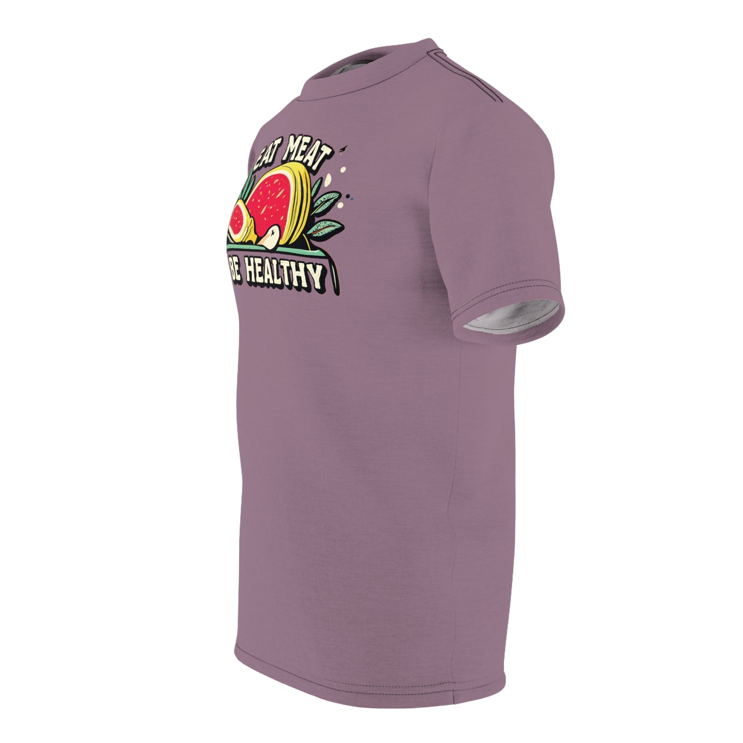 "Eat Meat & Be Healthy", Unisex T-shirt (Mountbatten Pink)