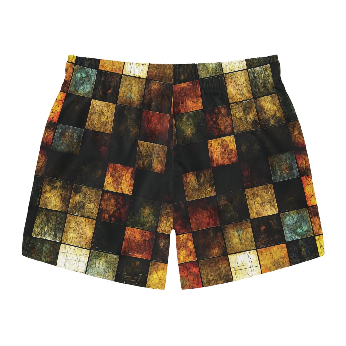 "Wood Block Pattern" #01, Swim Trunks