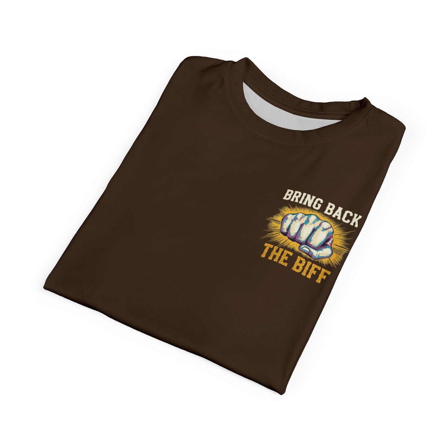 "Bring Back The Biff", Unisex T-shirt (Dark Chocolate Brown)