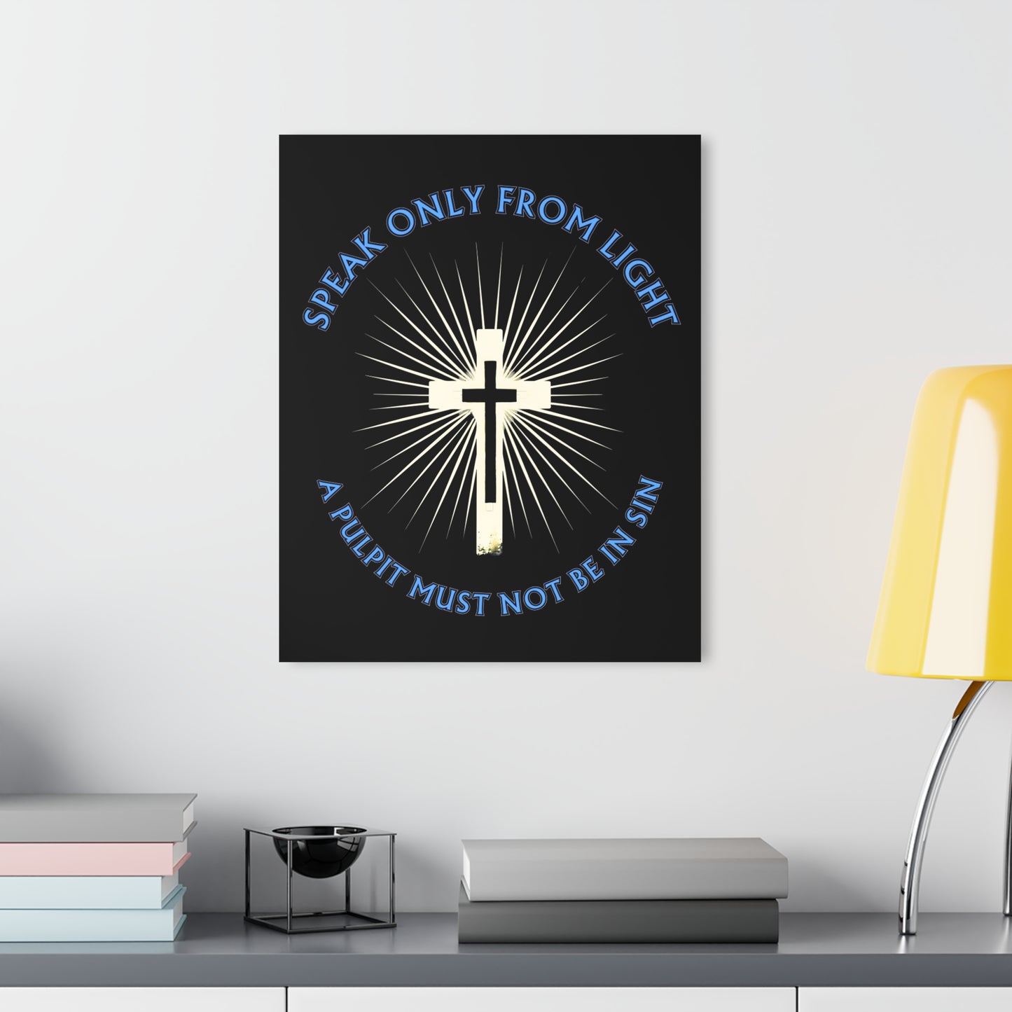 "Speak only from Light", Acrylic Wall Print (French Cleat Hanging) (Void Black)