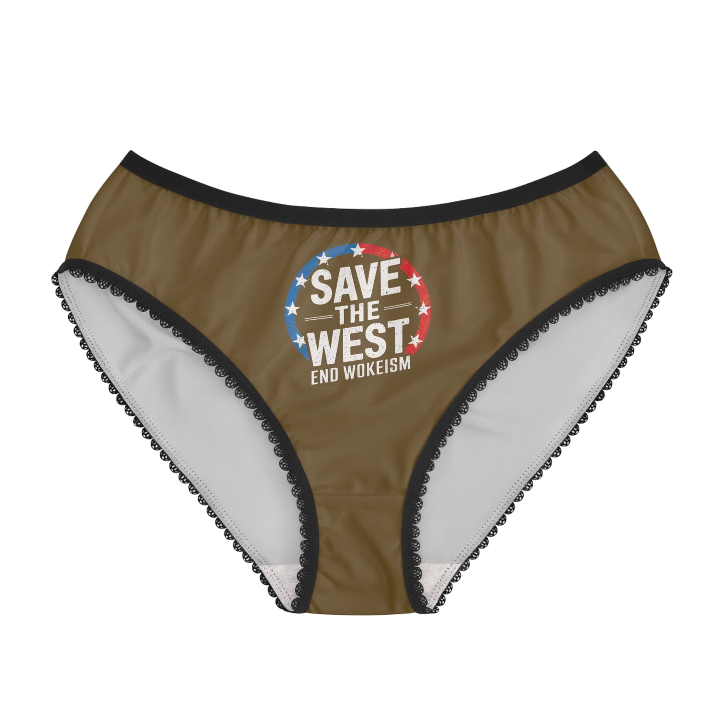 "Save the West - End Wokeism", Women's Briefs (Sepulchral Gold)