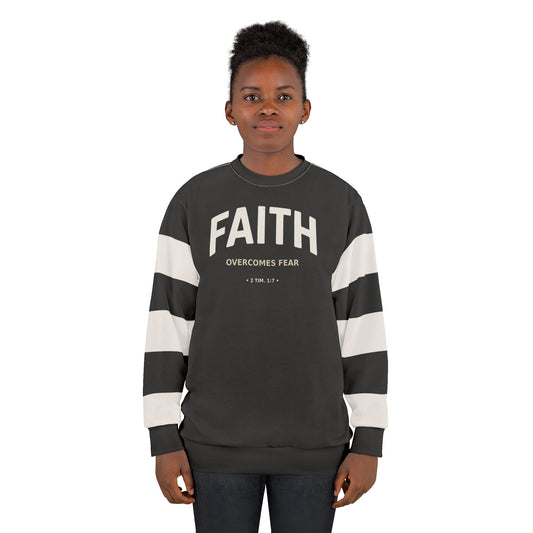 "Faith Overcomes Fear", Unisex Sweatshirt (Moonless Black)