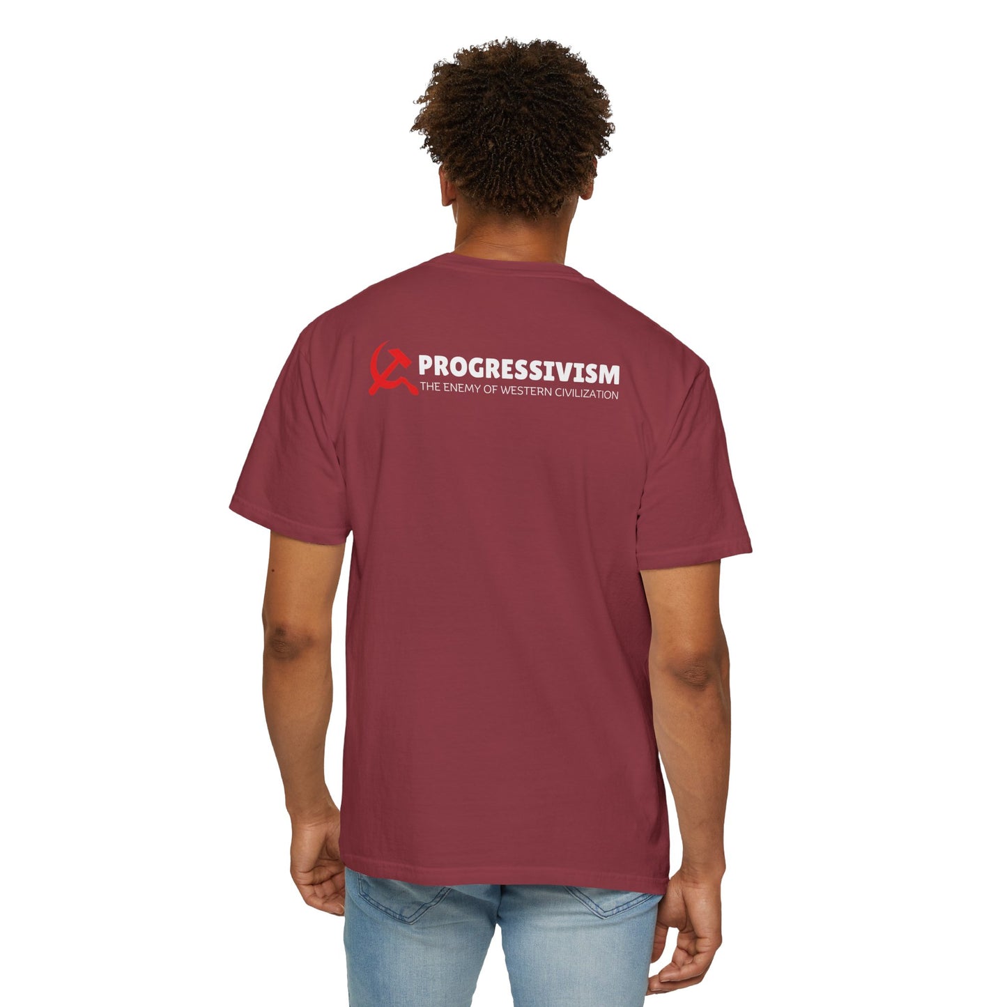 "Progressivism - Enemy of Western Civilization", Unisex T-shirt (Dark Colors)