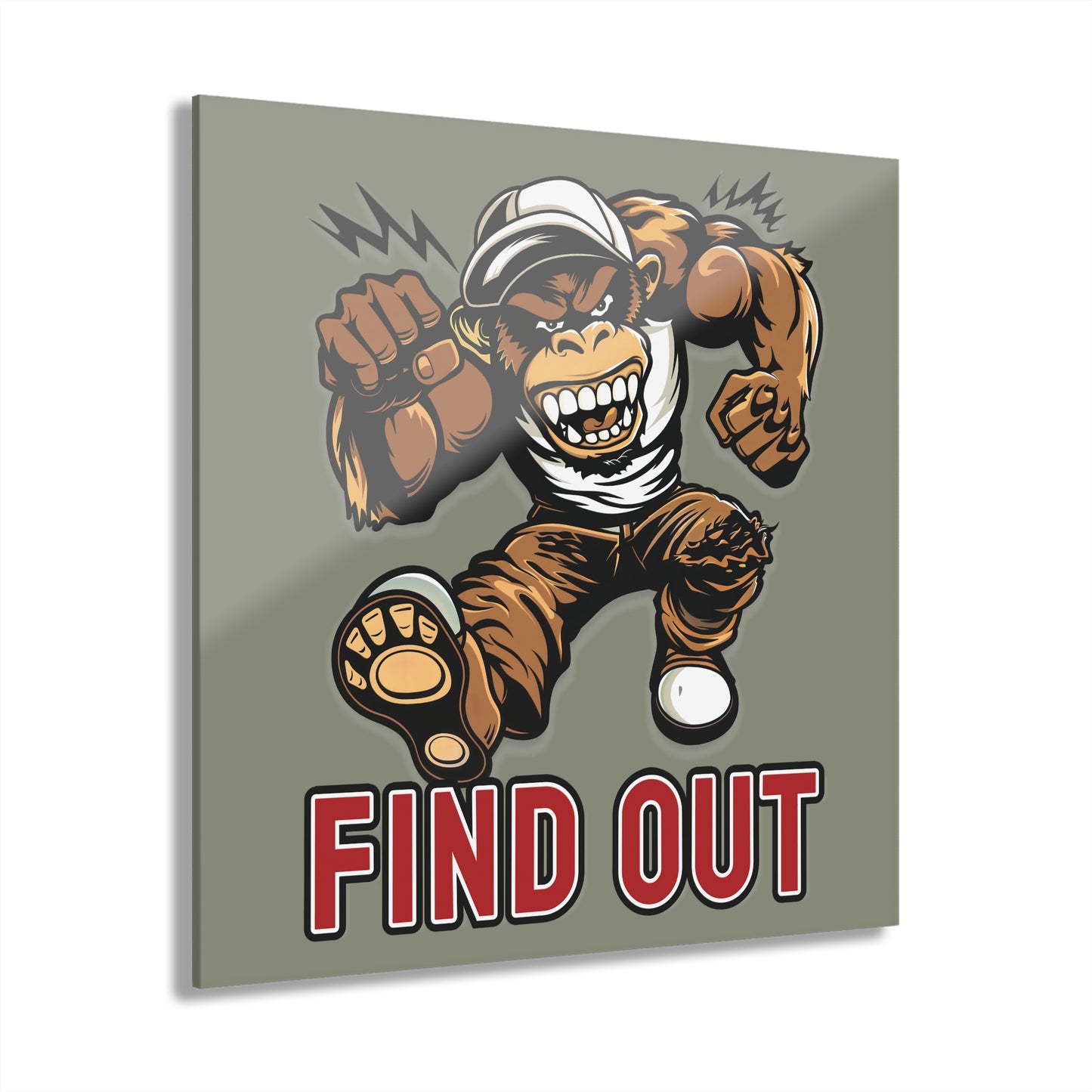 "Find Out", Acrylic Wall Prints (French Cleat Hanging) (Striking Grey)