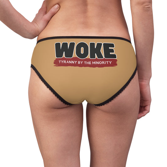"Woke - Tyranny by the Minority", Women's Briefs (Camel Brown)
