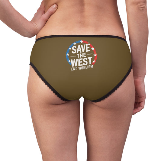 "Save the West - End Wokeism", Women's Briefs (Sepulchral Gold)
