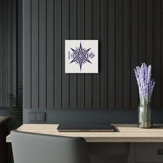"Archie Kilmor Caltrop Symbol", Acrylic Wall Prints (French Cleat Hanging) (Porcelain White)