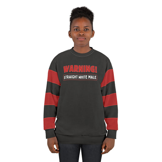 "Warning! Straight White Male", Unisex Sweatshirt (Void Black)