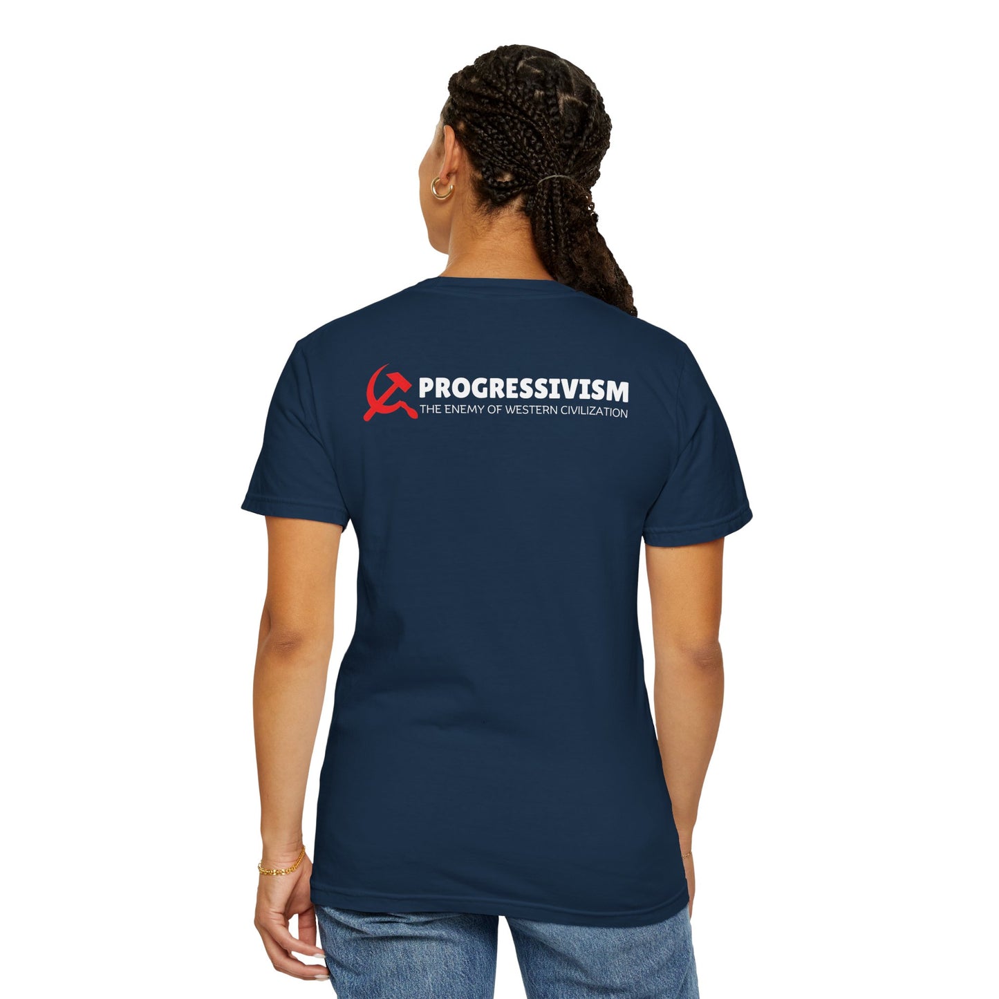 "Progressivism - Enemy of Western Civilization", Unisex T-shirt (Dark Colors)
