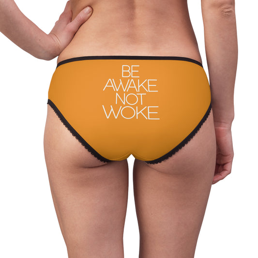 "Be Awake Not Woke" #2, Women's Briefs (Dutch Orange)