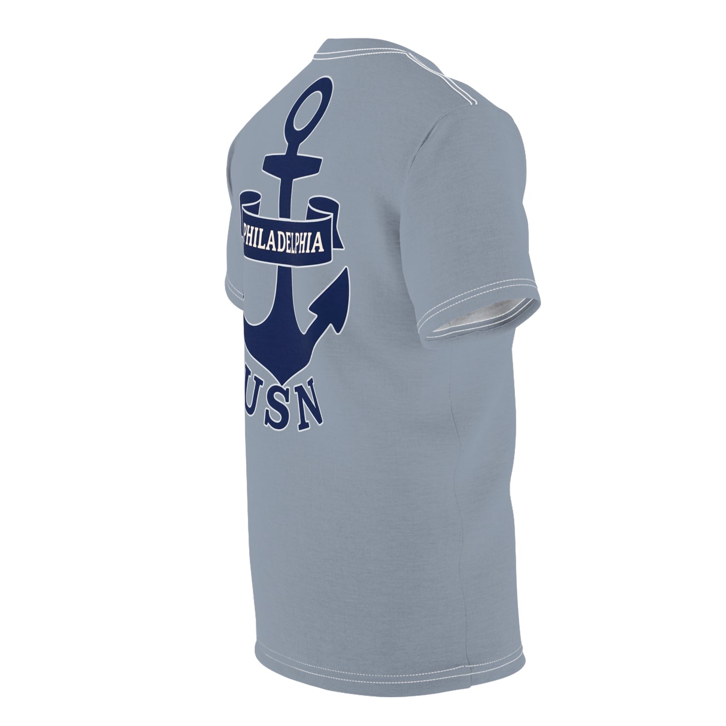 "USN Anchor", Unisex T-shirt (Steel-Deck Grey)