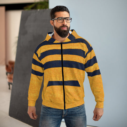 "Triple Ensign", Unisex Wearable Art Zip Hoodie