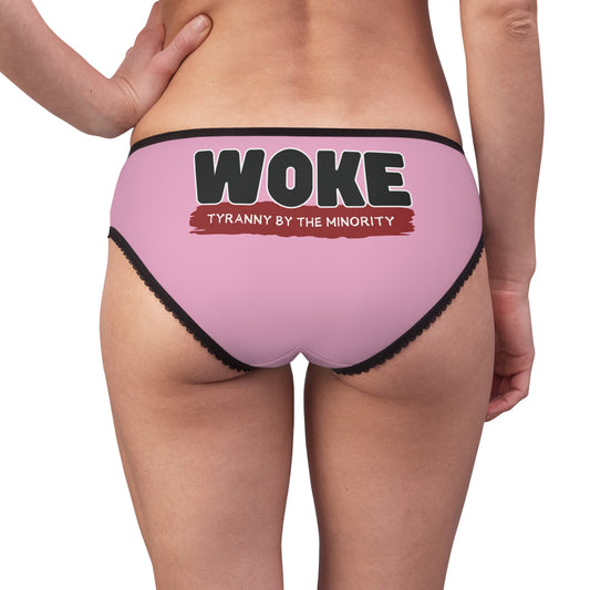 "Woke - Tyranny by the Minority", Women's Briefs (Light Hot Pink)