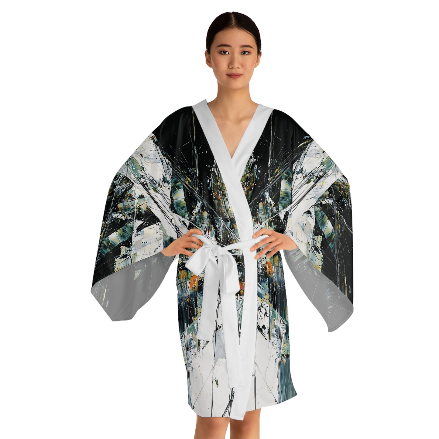 "Abstract 543", Long Sleeve Kimono Robe