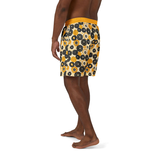 "Old 45's", Swim Shorts (Cyber Yellow Waistband)