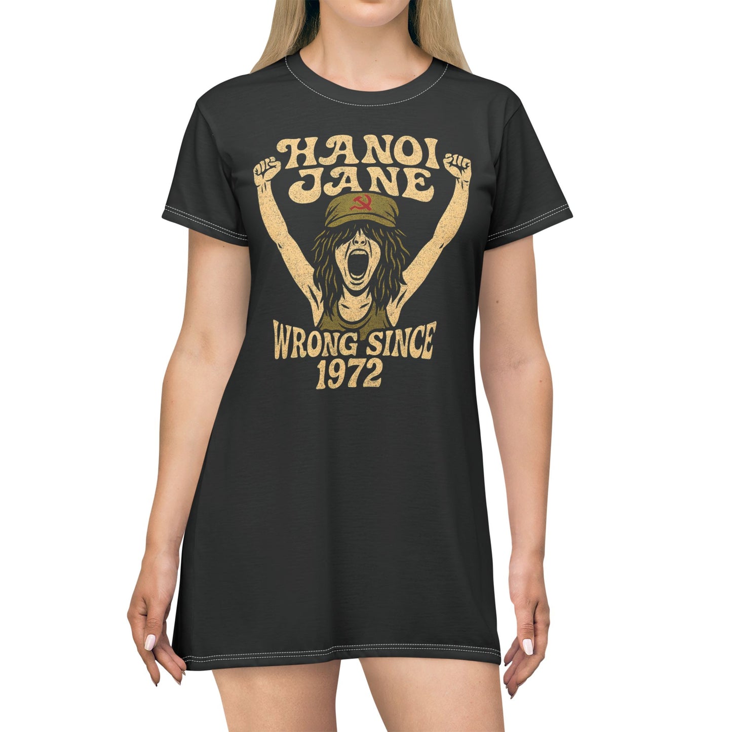 "Hanoi Jane", T-Shirt Dress (Peatshadow Black)